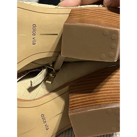 Dolce Vita Ronnie Womens Camel Western Suede Pointed Toe Boots Boho 8.5 - Picture 7 of 8